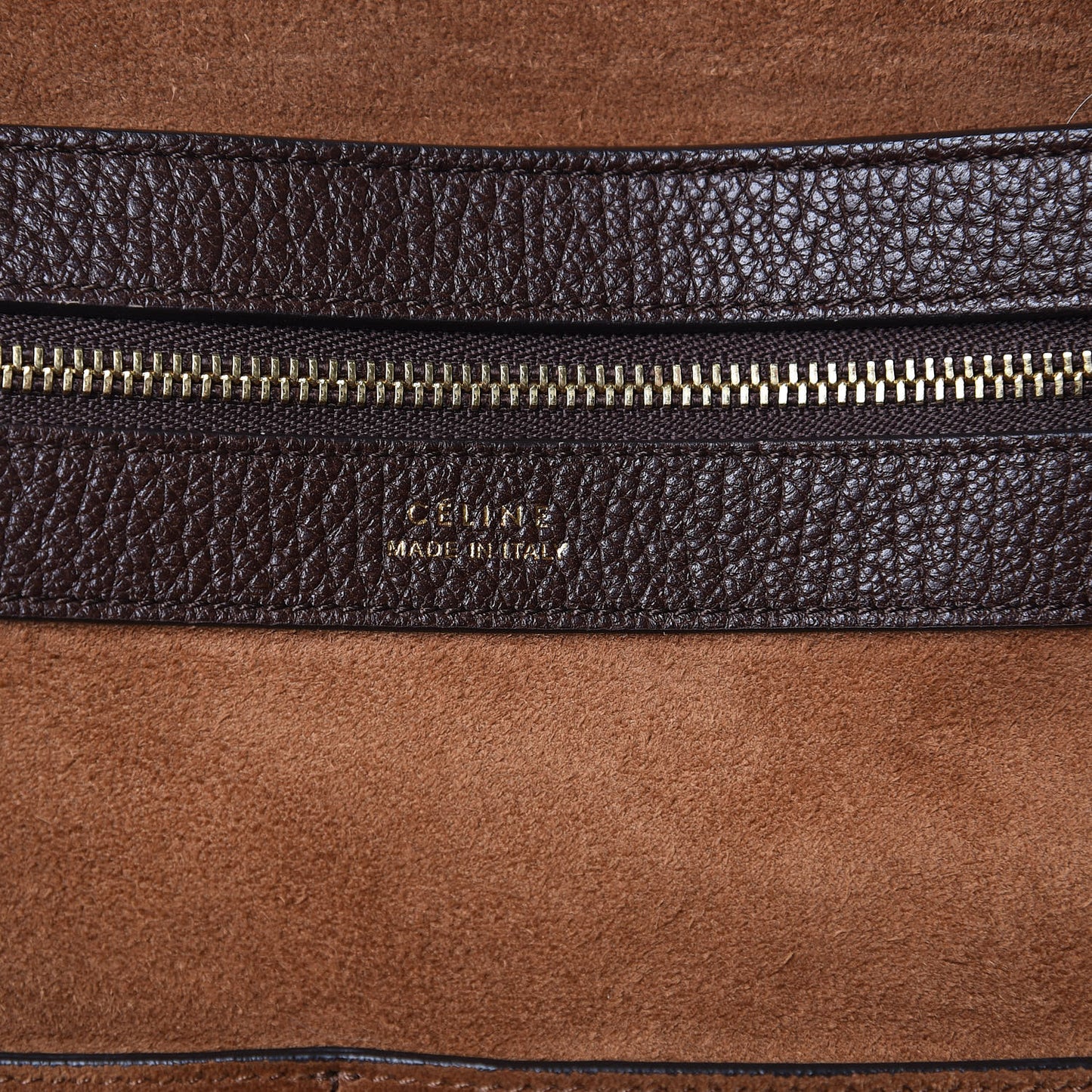 Shiny Grained Calfskin Medium Belt Cabas Phantom Brown