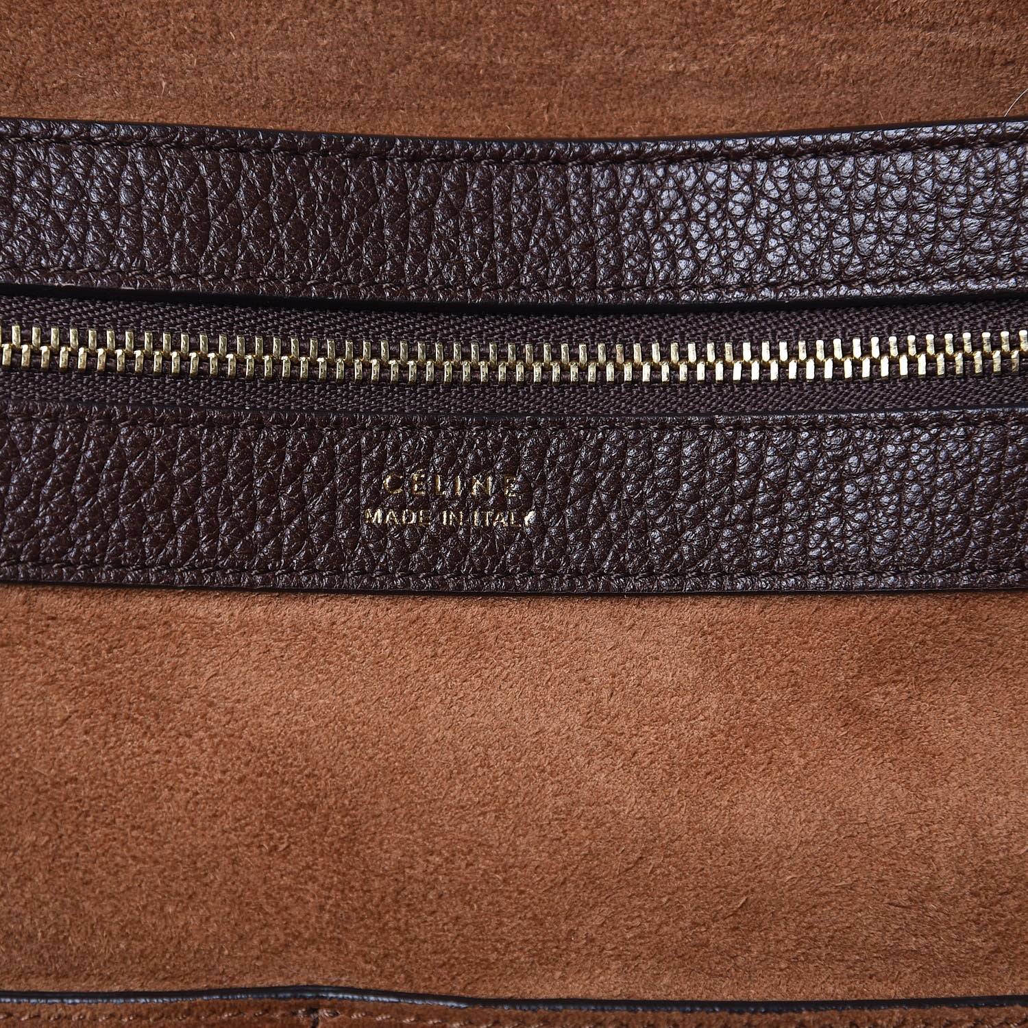 Celine Shiny Grained Calfskin Medium Belt Cabas Phantom Brown 6 of 12