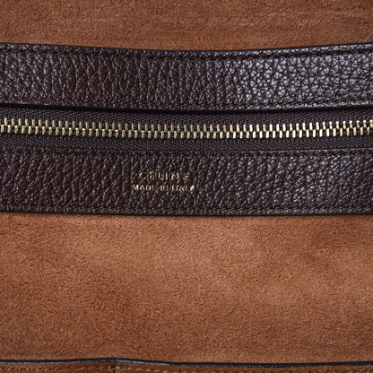Celine Shiny Grained Calfskin Medium Belt Cabas Phantom Brown 6 of 12