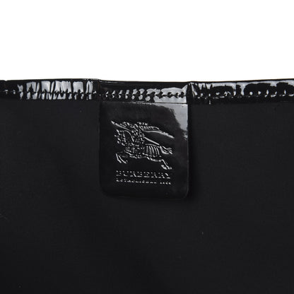 Burberry Patent Trim Patchwork Check Tote Black 6 of 9