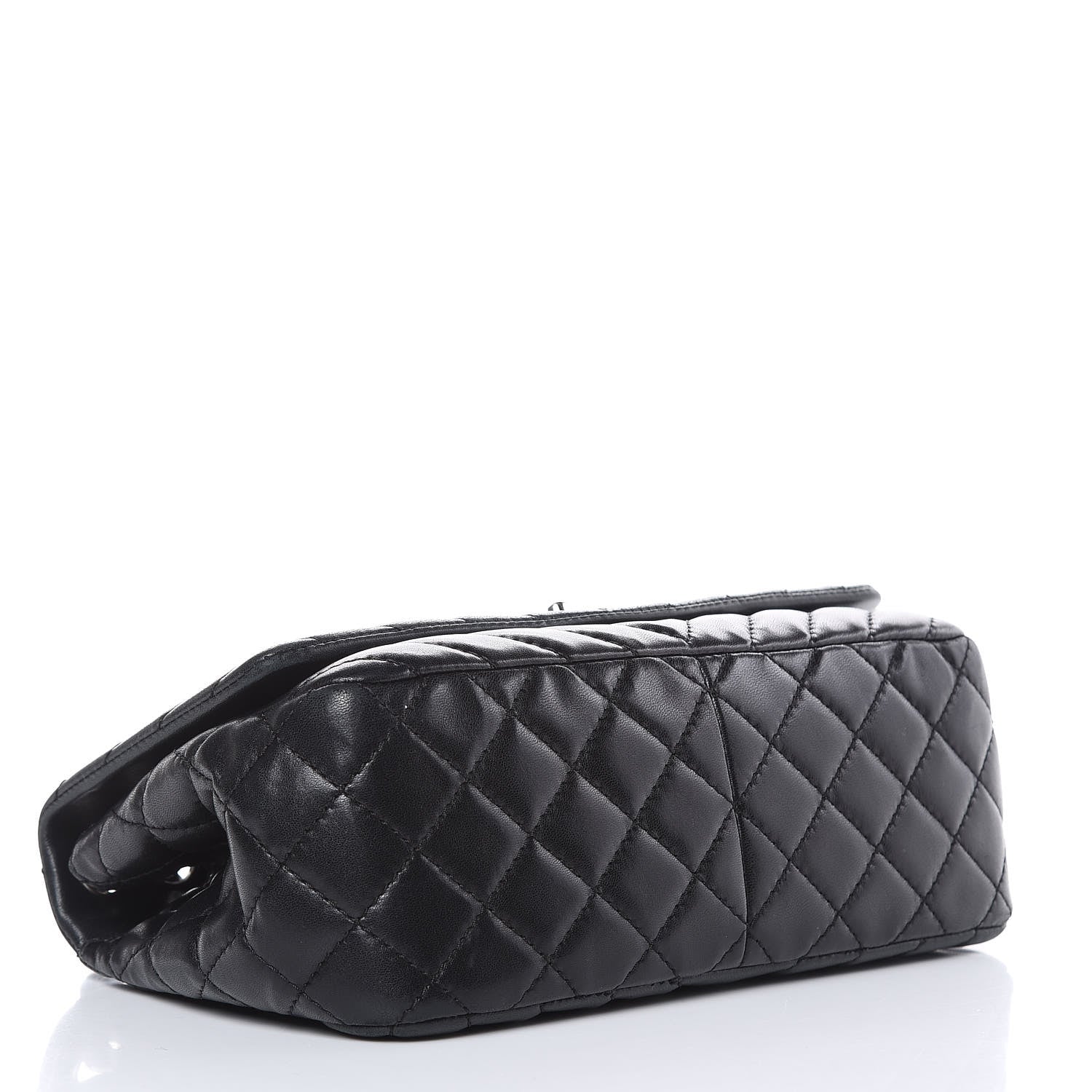 Chanel Lambskin Surpique Chevron Medium Single Flap Black 4 of 13