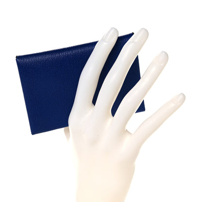 Hermes Chevre Mysore Calvi Duo Card Case Bleu Electrique 2 of 10