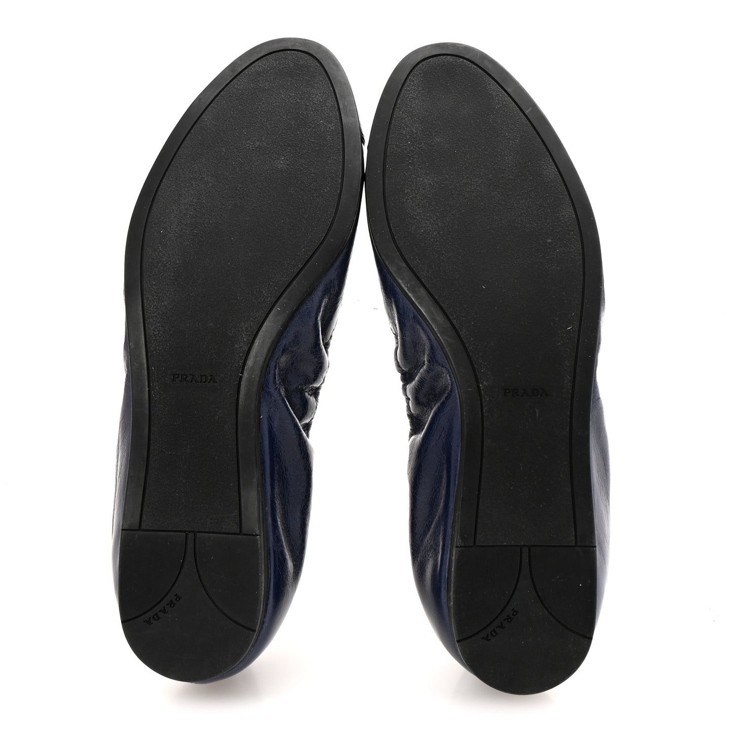 Vitello Shine Logo Ballet Flats 36 Denim