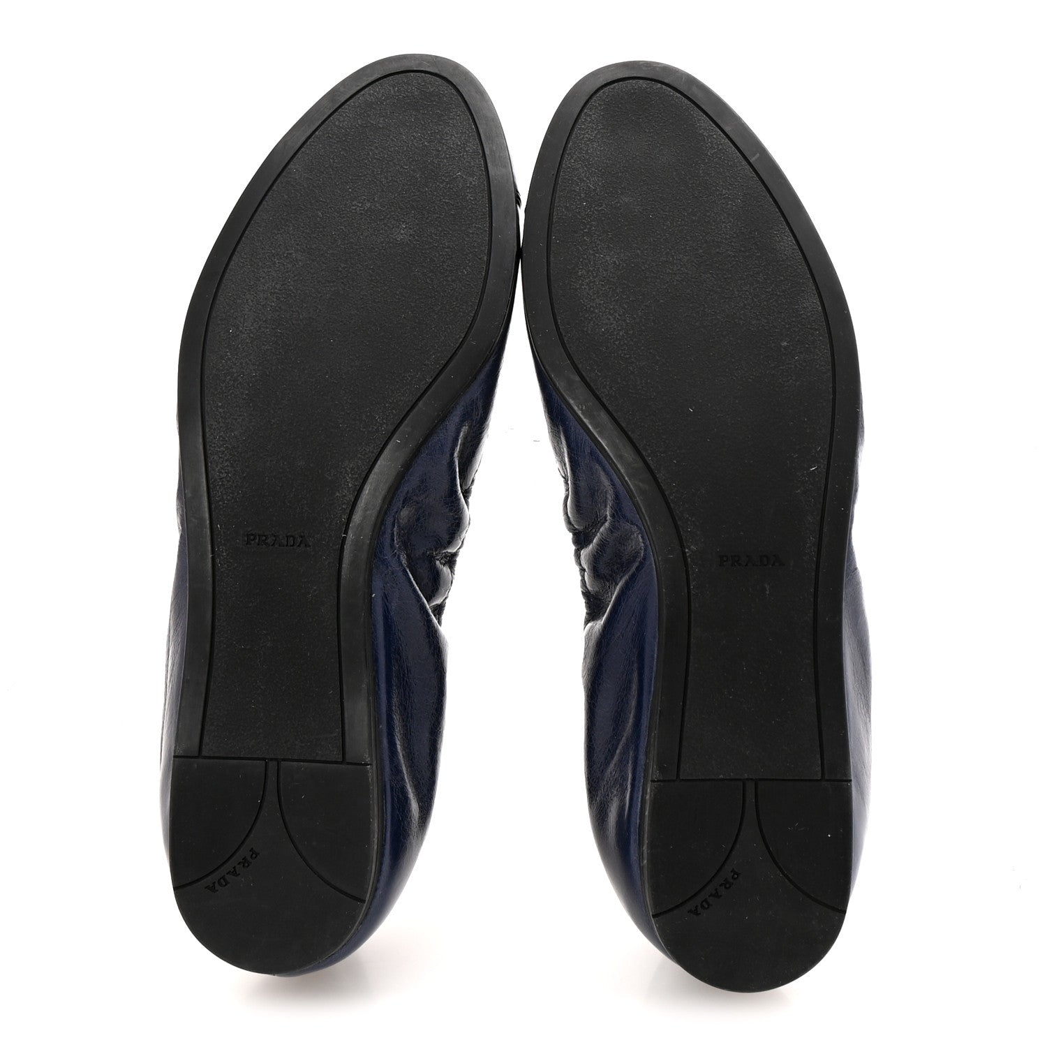 Prada Vitello Shine Logo Ballet Flats 36 Denim 6 of 9
