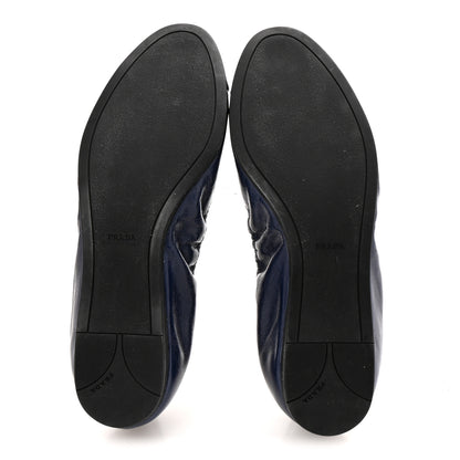 Prada Vitello Shine Logo Ballet Flats 36 Denim 6 of 9