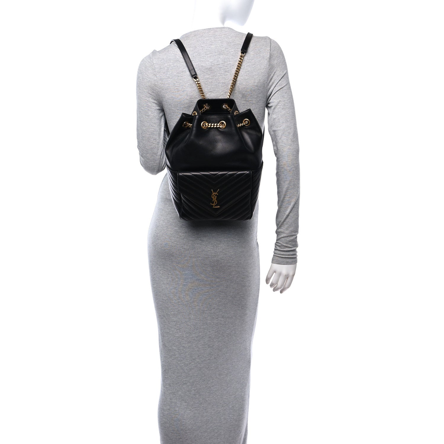 Saint Laurent Lambskin Matelasse Monogram Joe Backpack Black 2 of 11