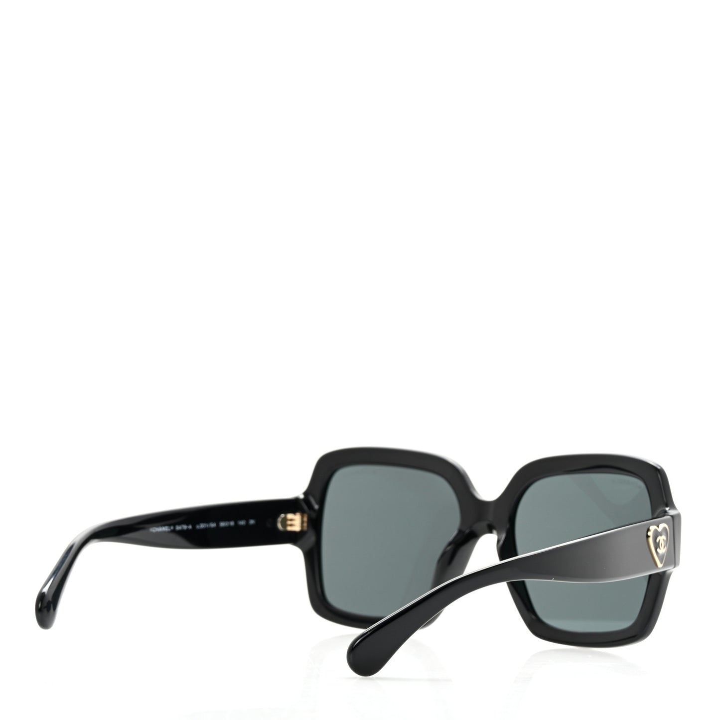Acetate Square Heart Sunglasses 5479-A Black