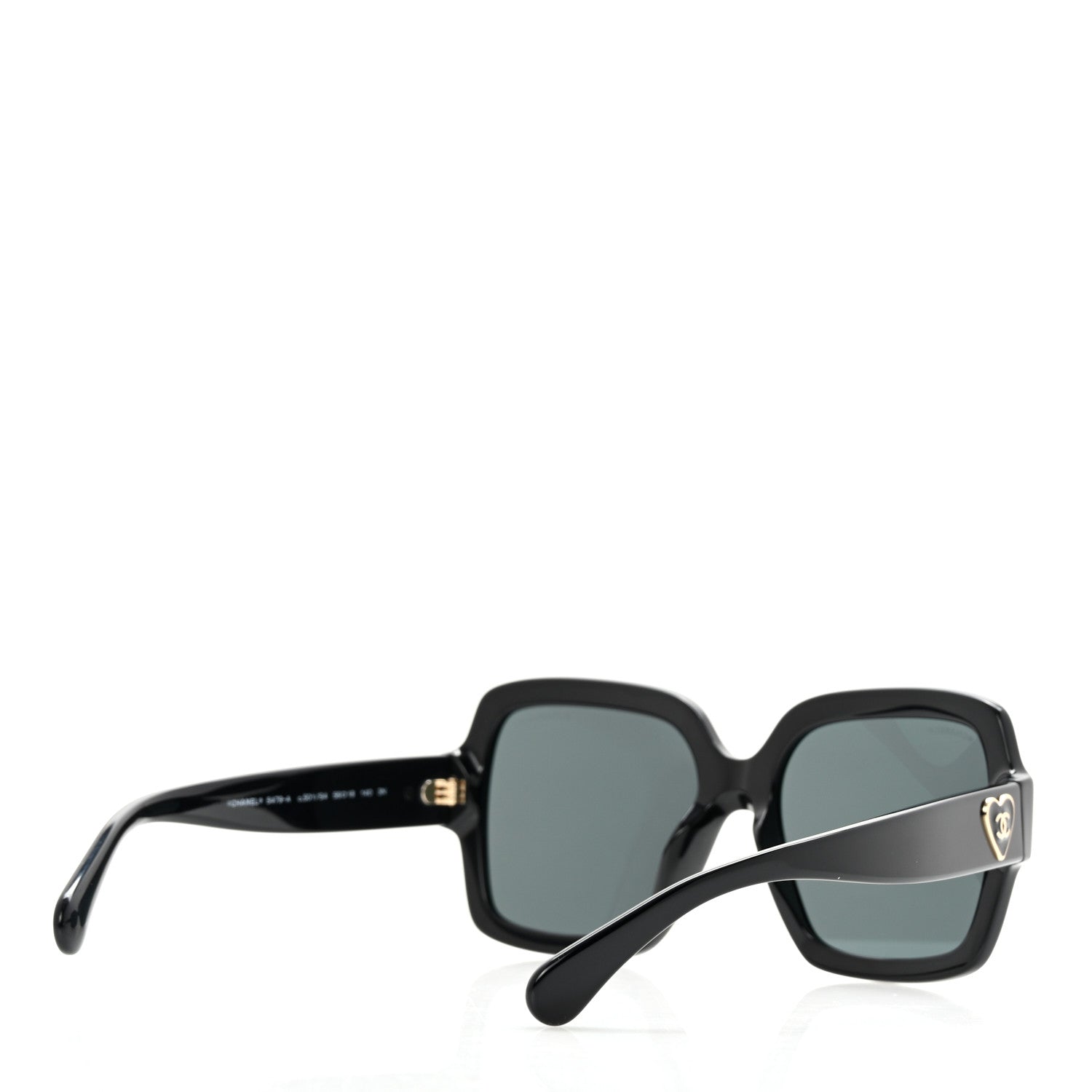 Chanel Acetate Square Heart Sunglasses 5479-A Black 4 of 9