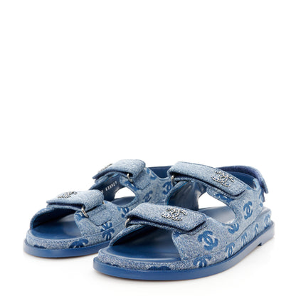 Chanel Denim CC Dad Sandals 39 Blue 4 of 9