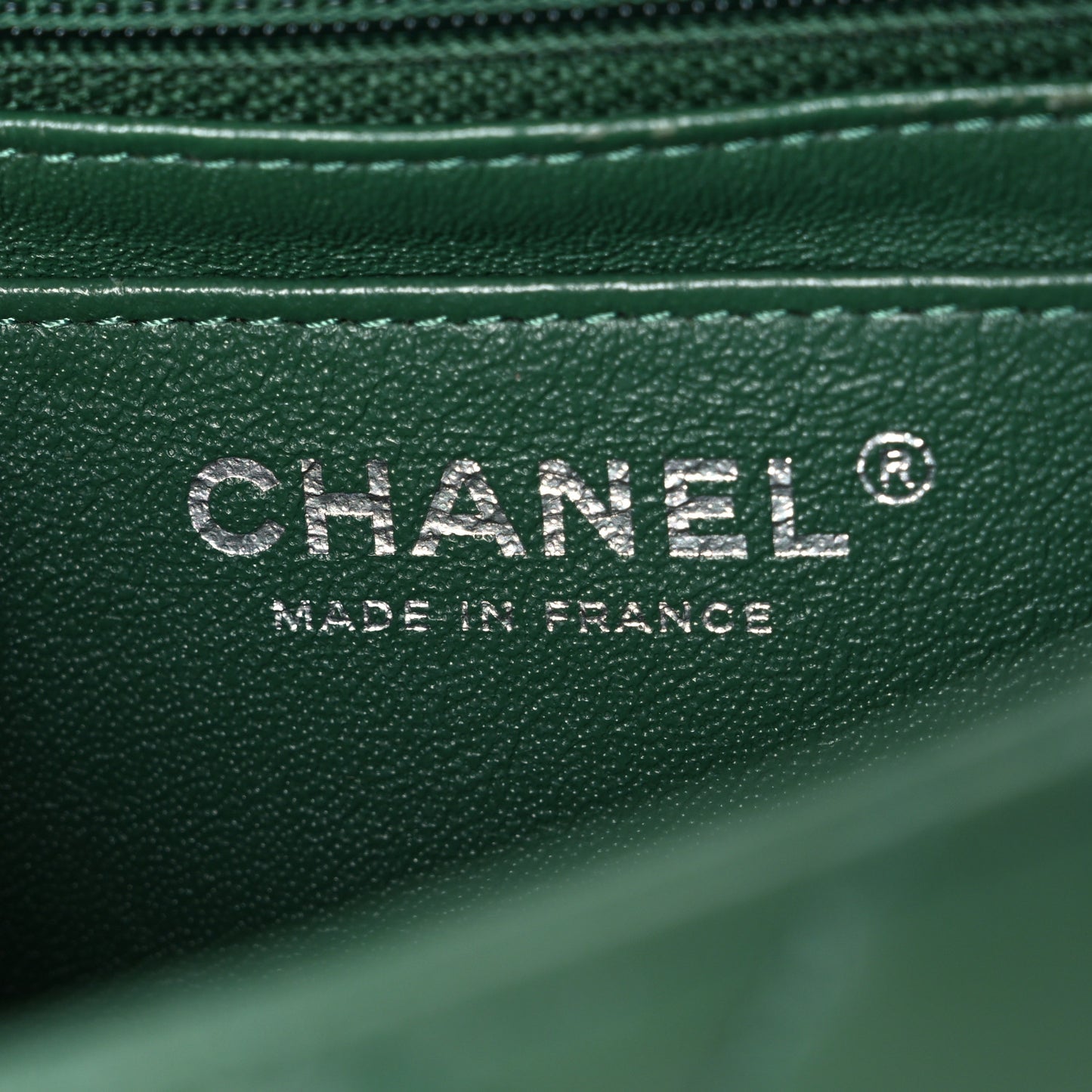 Lambskin Quilted Mini Square Flap Green