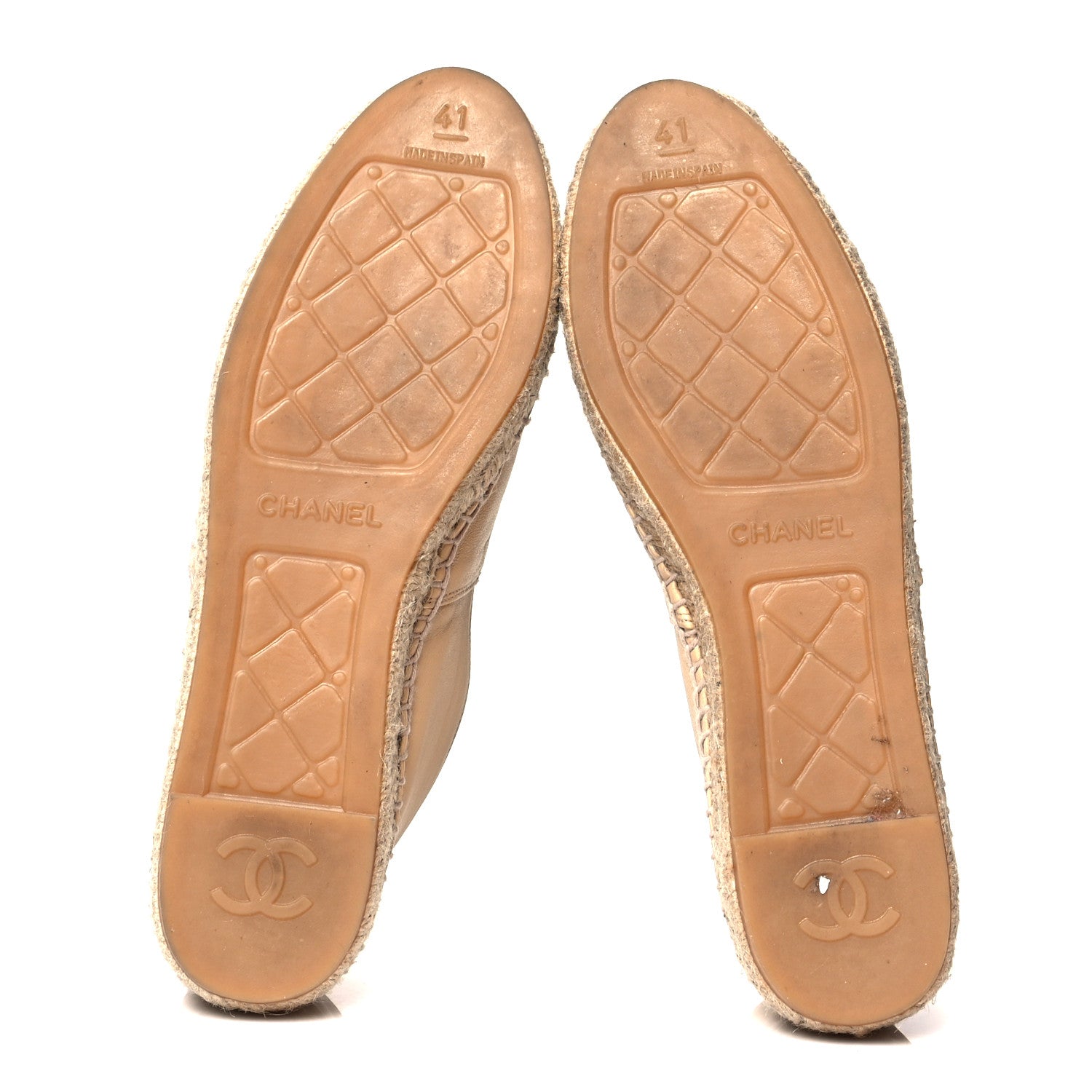 Chanel Lambskin CC Espadrilles 41 Beige Black 5 of 9