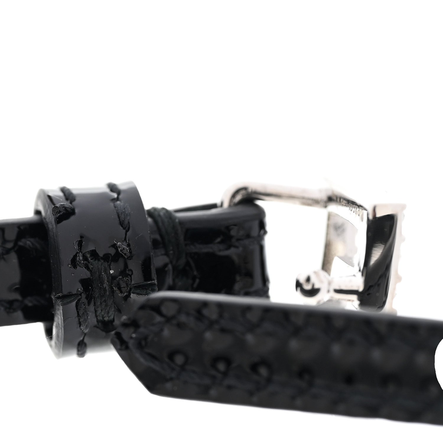 Gucci Patent Crystal G Buckle Bracelet S Black 5 of 6