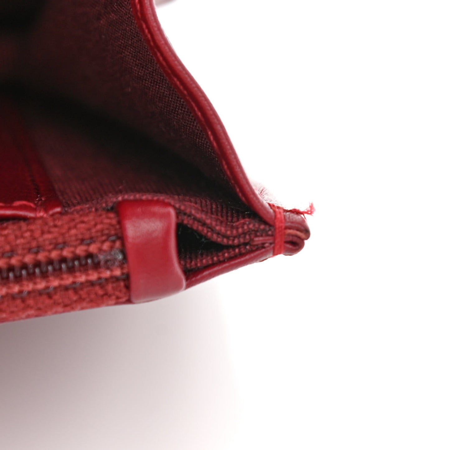 Patent Quilted Wallet On Chain WOC Burgundy