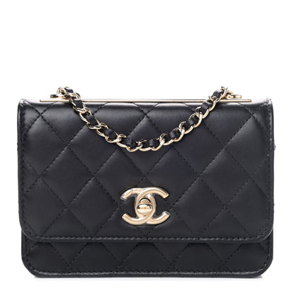 Chanel Lambskin Quilted Mini Trendy CC Wallet On Chain WOC Black 1 of 4