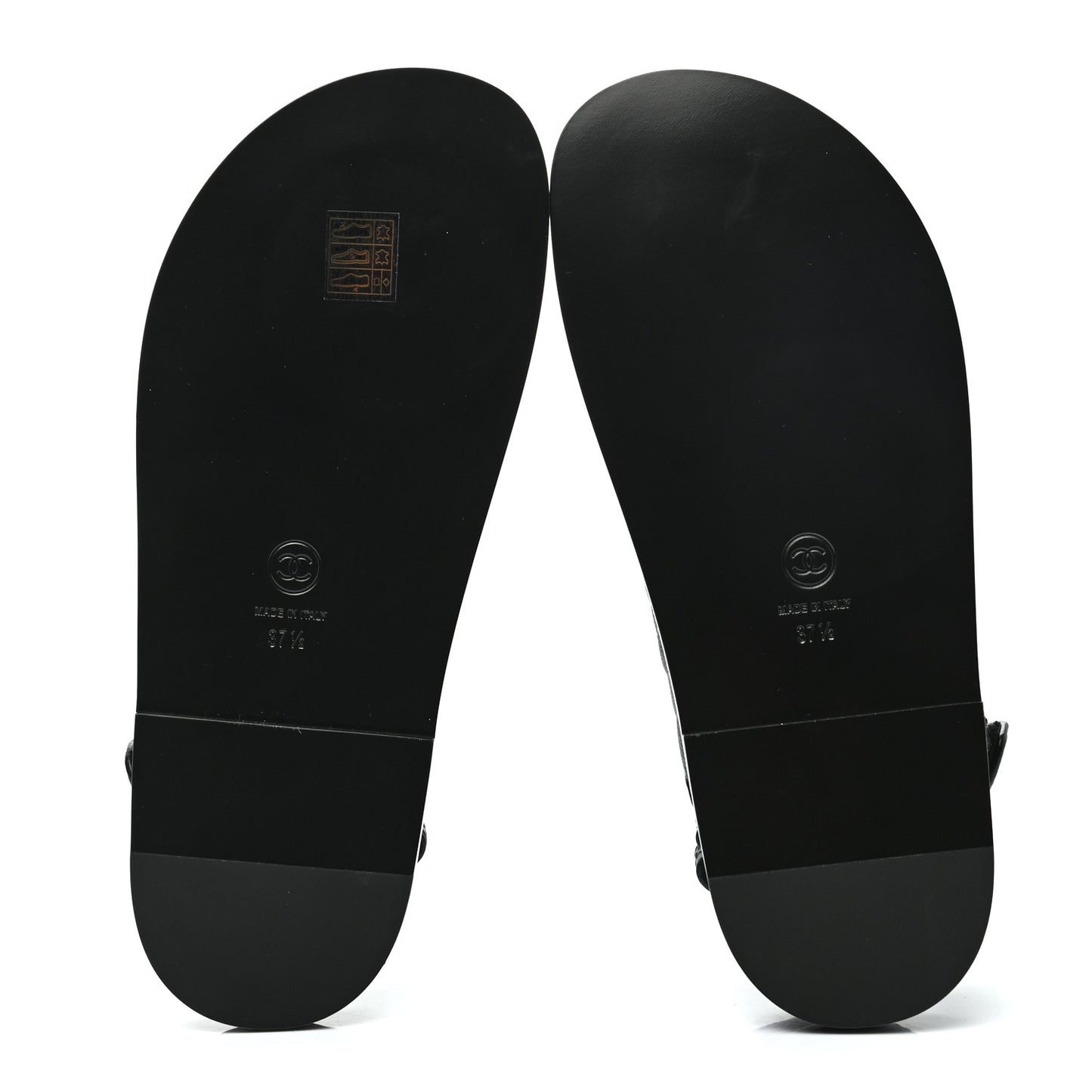 Grained Calfskin Velcro Dad Sandals 37.5 Black