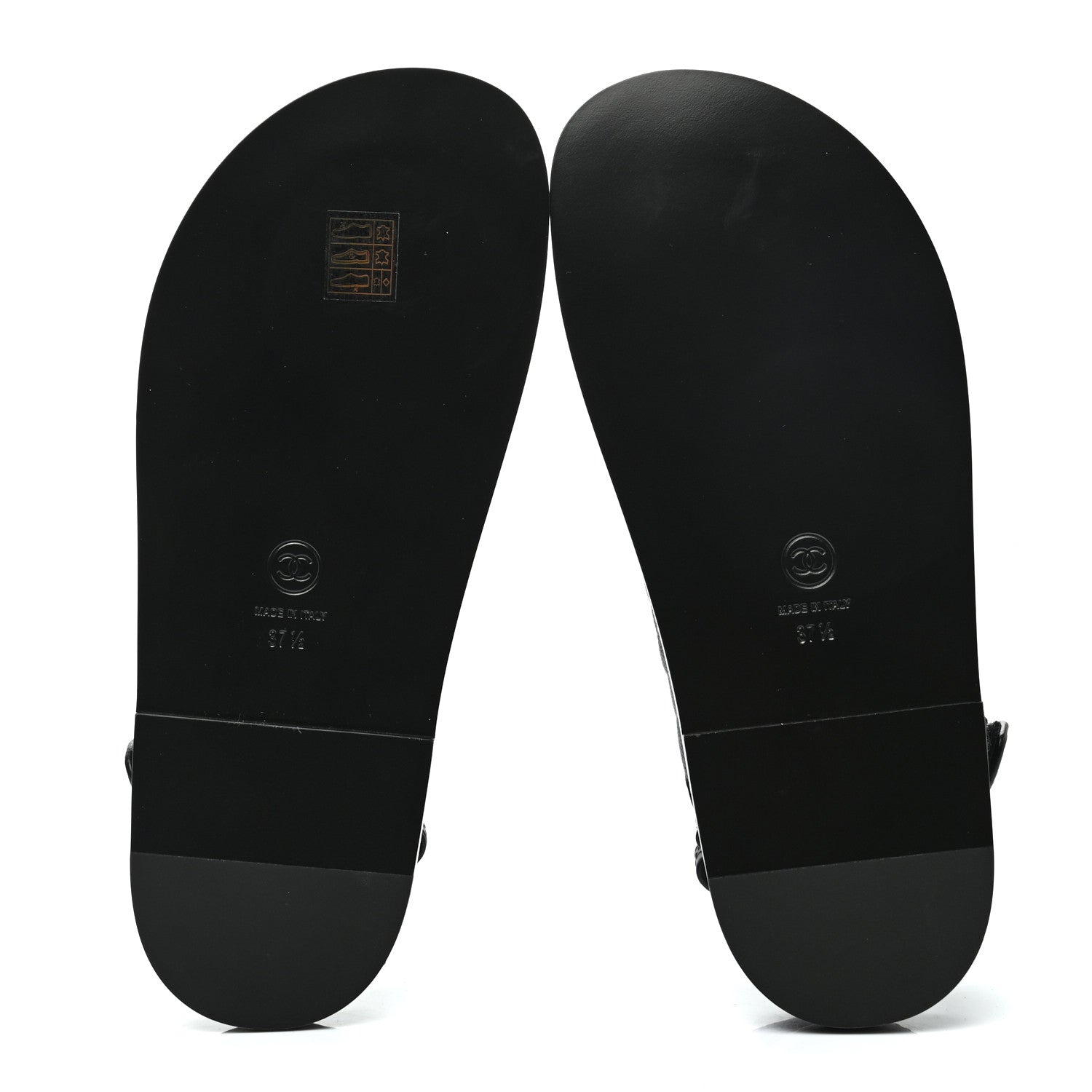 Chanel Grained Calfskin Velcro Dad Sandals 37.5 Black 5 of 9