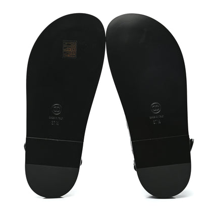 Chanel Grained Calfskin Velcro Dad Sandals 37.5 Black 5 of 9