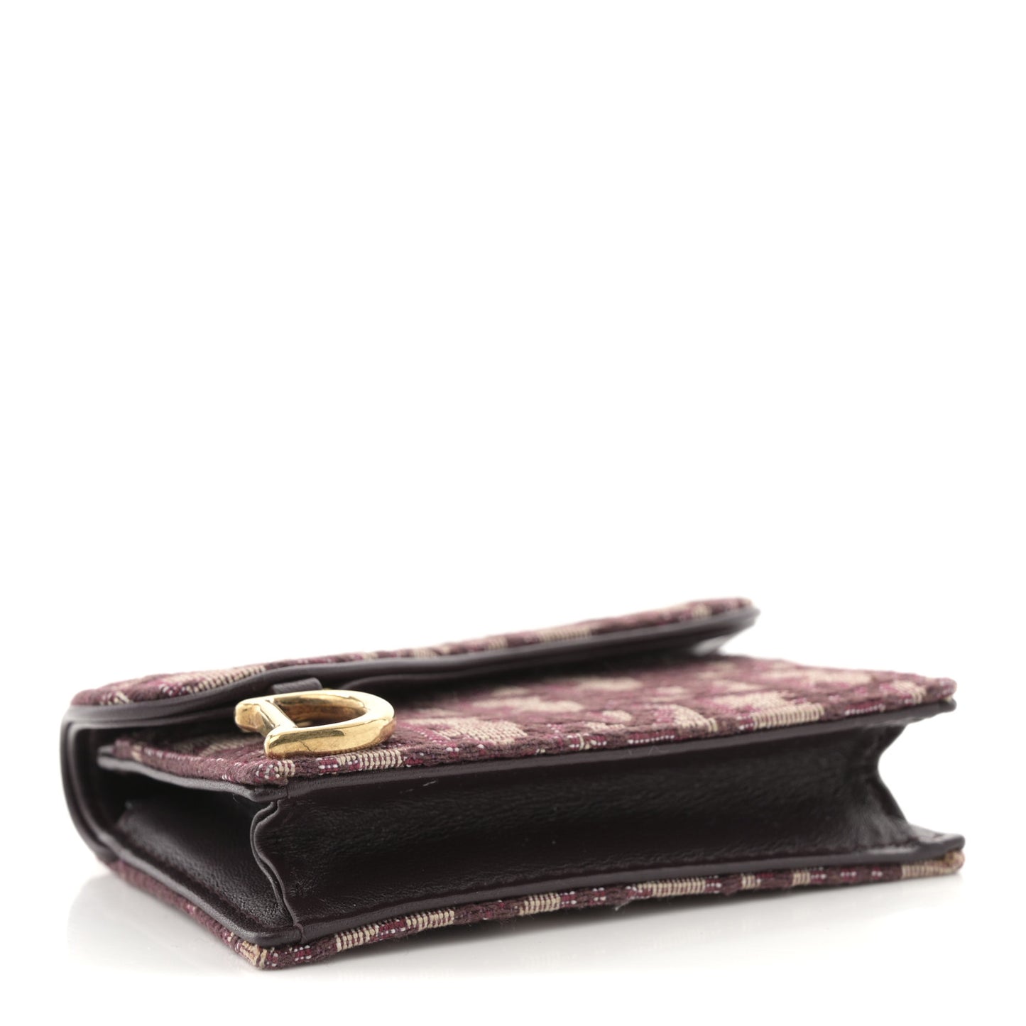 Oblique Saddle Card Holder Bordeaux