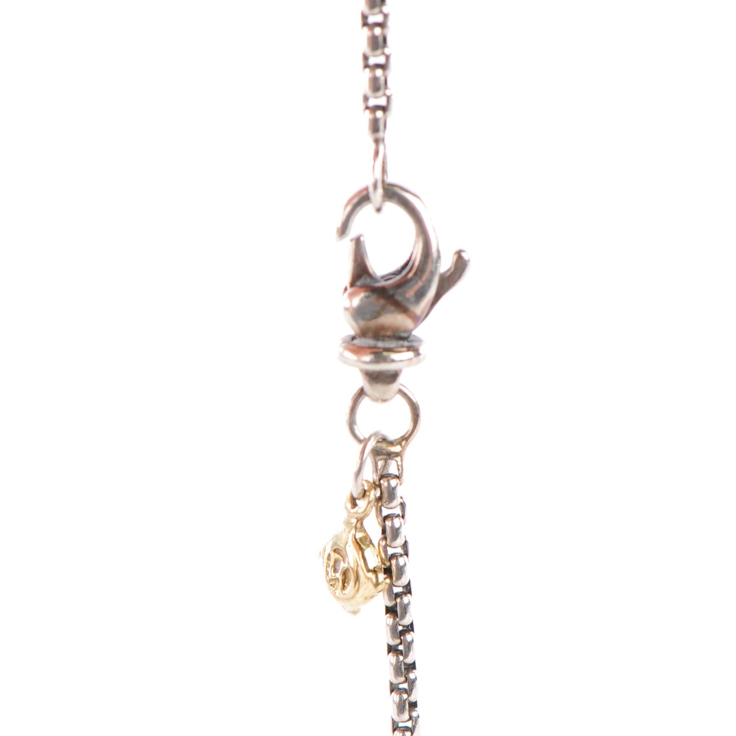 Sterling Silver 18K Yellow Gold Pearl 10mm Box Chain Necklace
