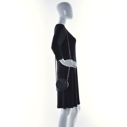 Chanel Lambskin Quilted Round Clutch With Chain Black 2 of 8