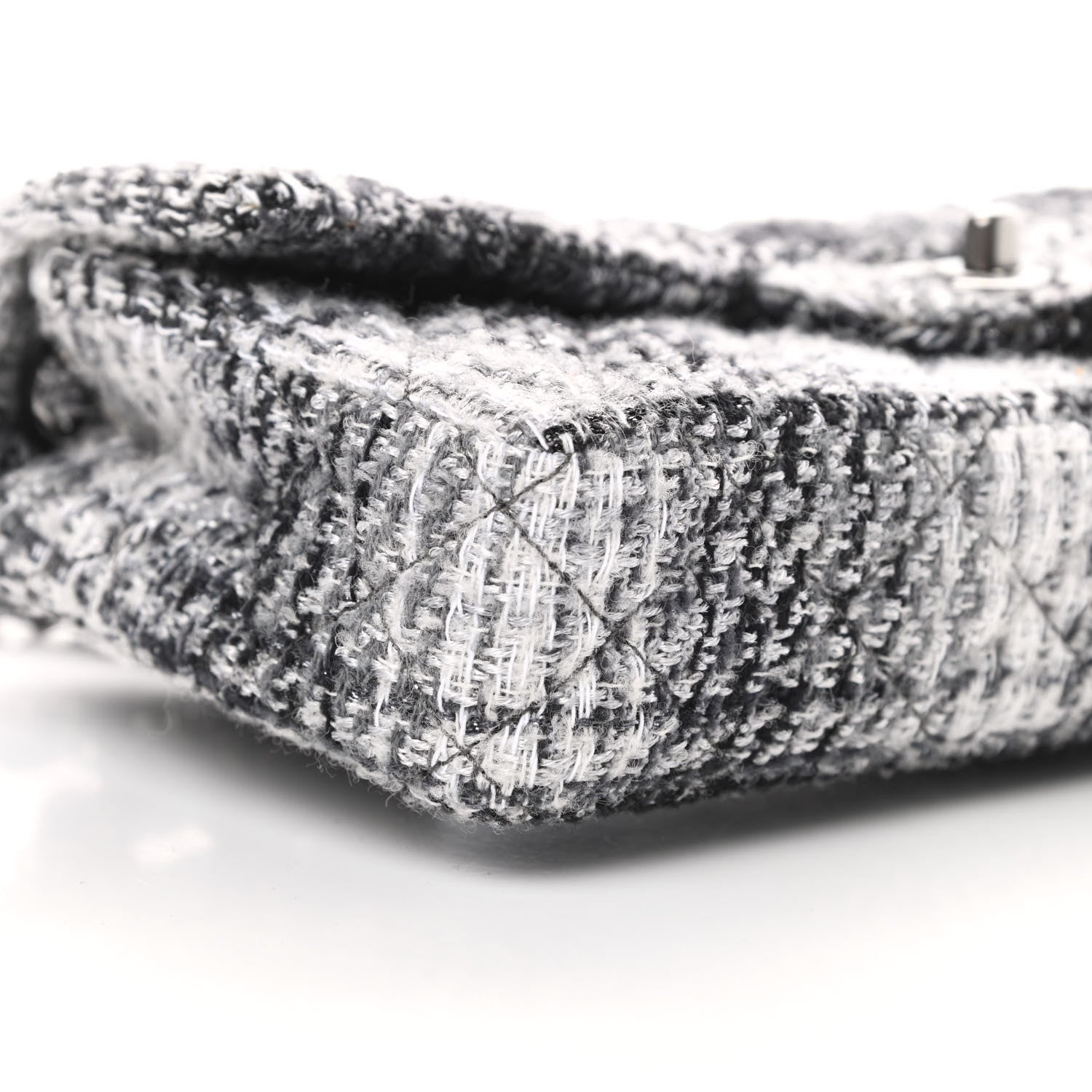 Chanel Tweed East West Flap Black White 9 of 11