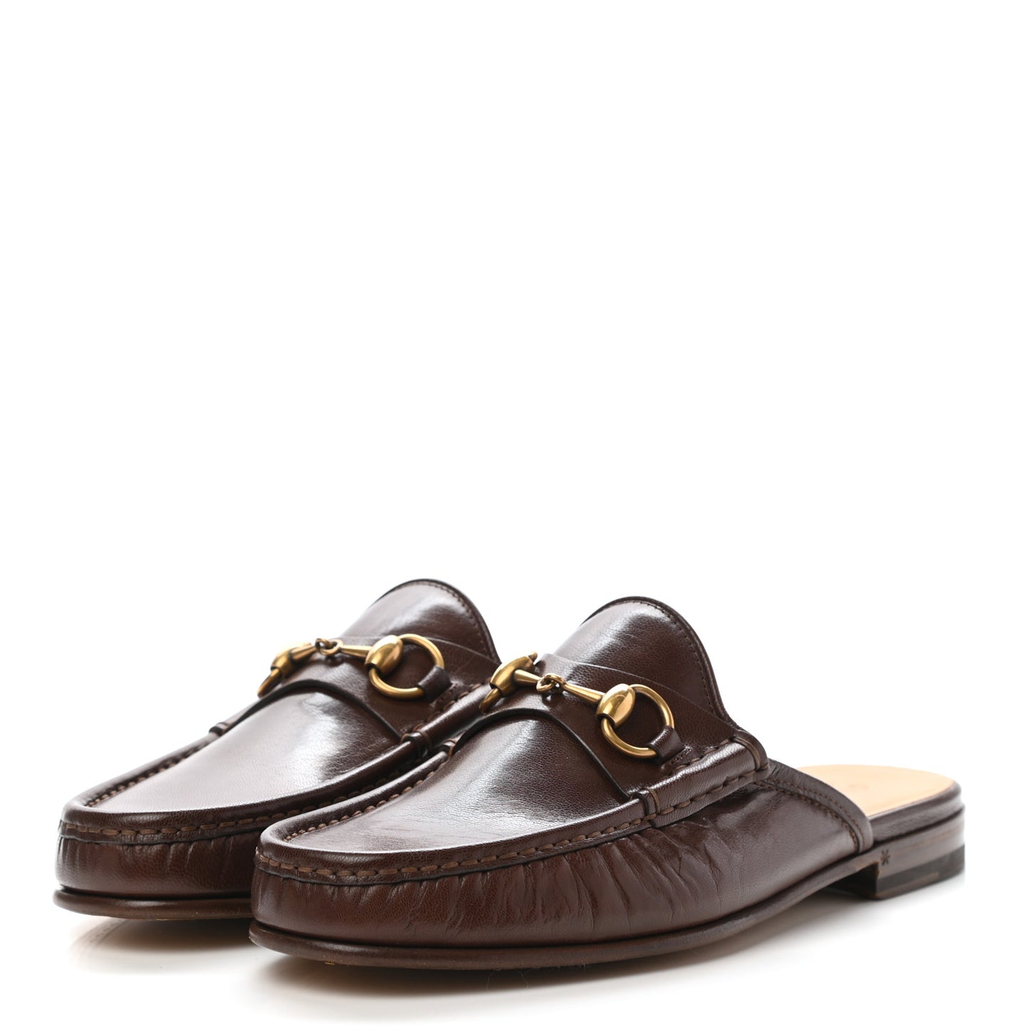 Goatskin Mens Horsebit Slippers 6.5 Light Brown