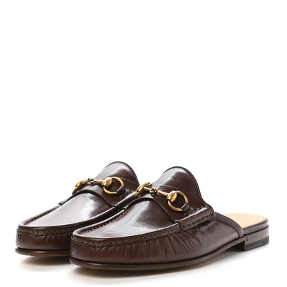 Gucci Goatskin Mens Horsebit Slippers 6.5 Light Brown 2 of 7