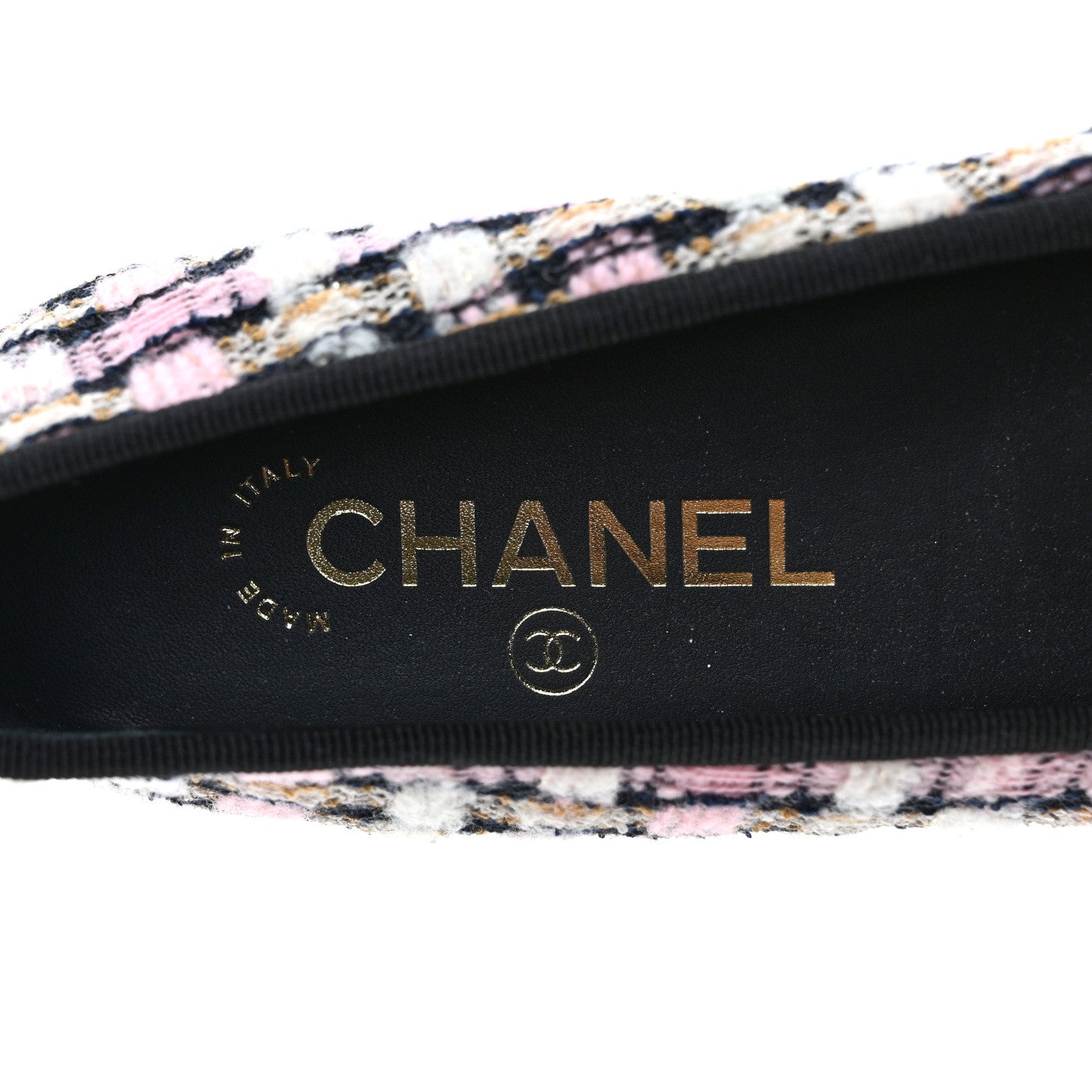 Chanel Wool Cotton Tweed Corduroy Cap Toe Ballerina Flats 36 Multicolor Black 7 of 9