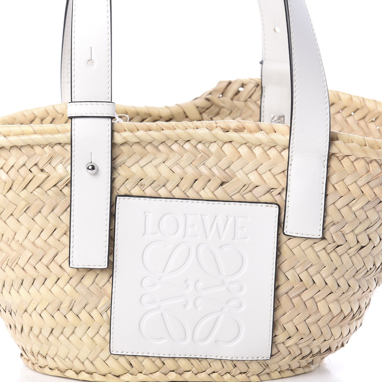 Loewe Raffia Small Basket Tote Bag Natural White 7 of 9