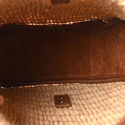 Saint Laurent Raffia Calfskin Le 5 A 7 Baby Hobo Natural Brick 6 of 10