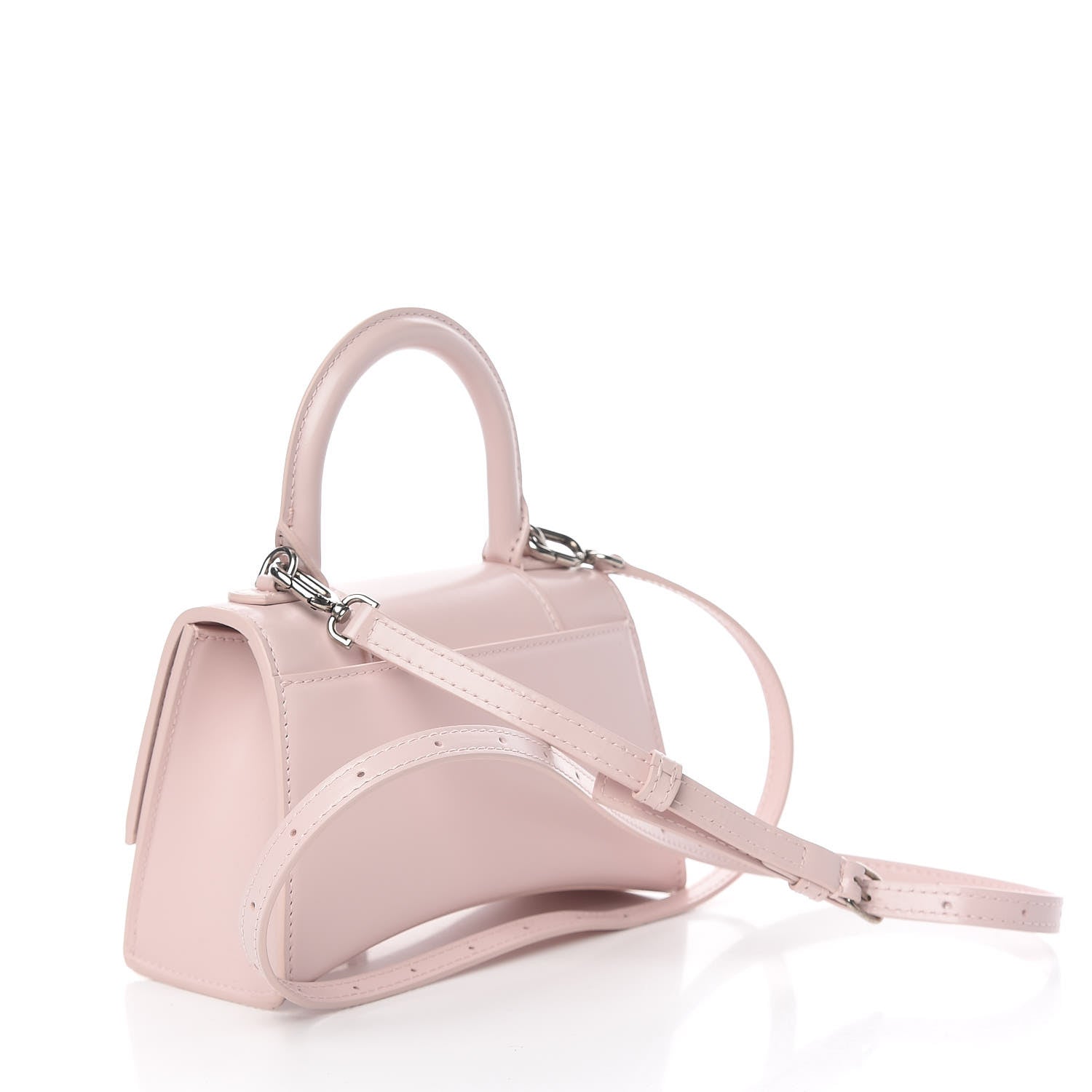 Balenciaga Shiny Box Calfskin Hourglass Top Handle Bag XS Light Rose 3 of 10