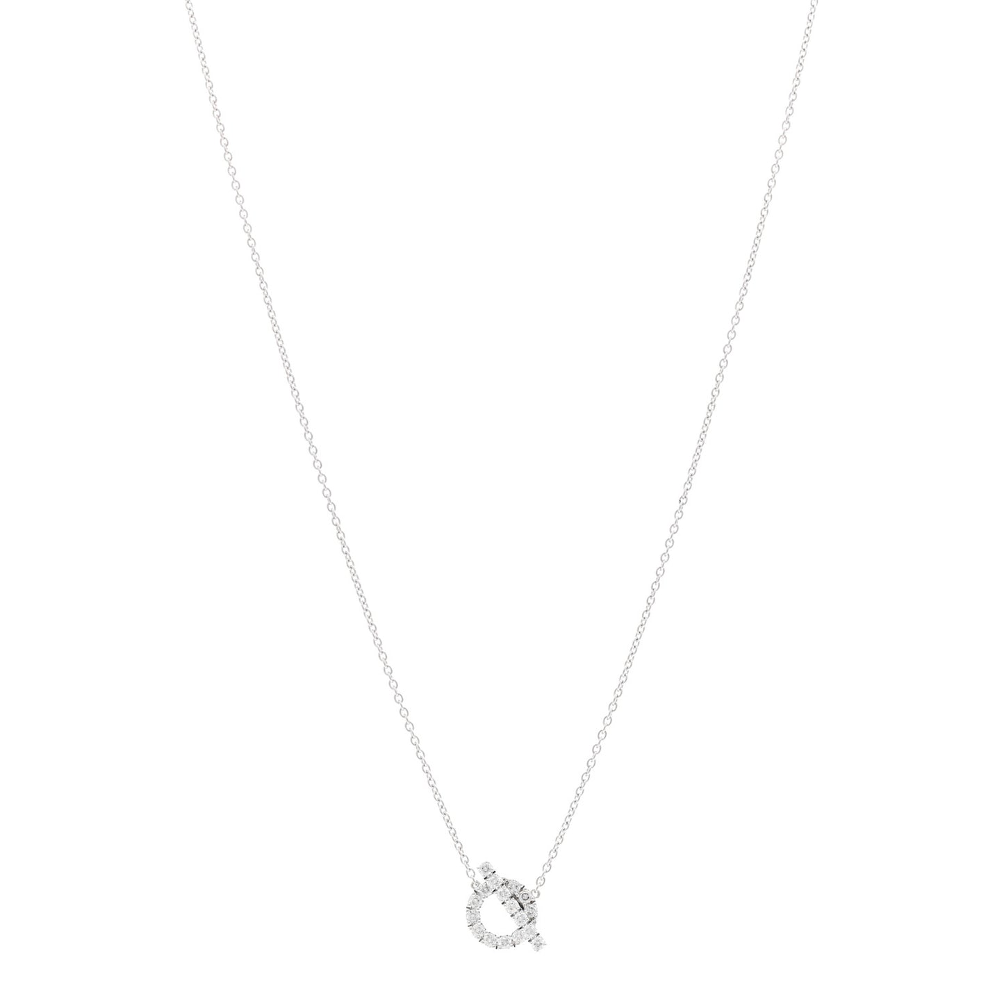 18K White Gold Diamond Finesse Pendant Necklace