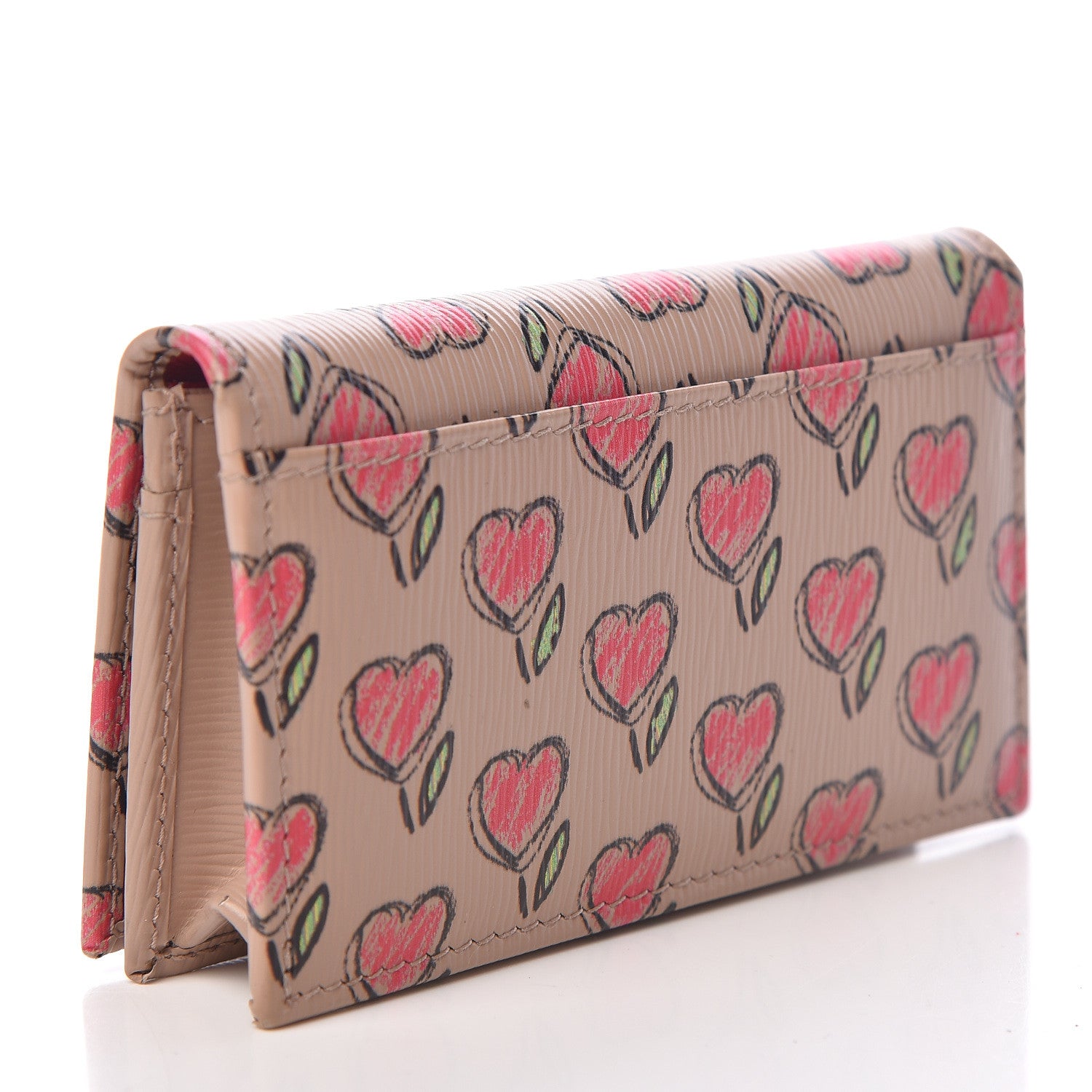 Prada Vitello Move Love Print Card Holder Cipria 3 of 8