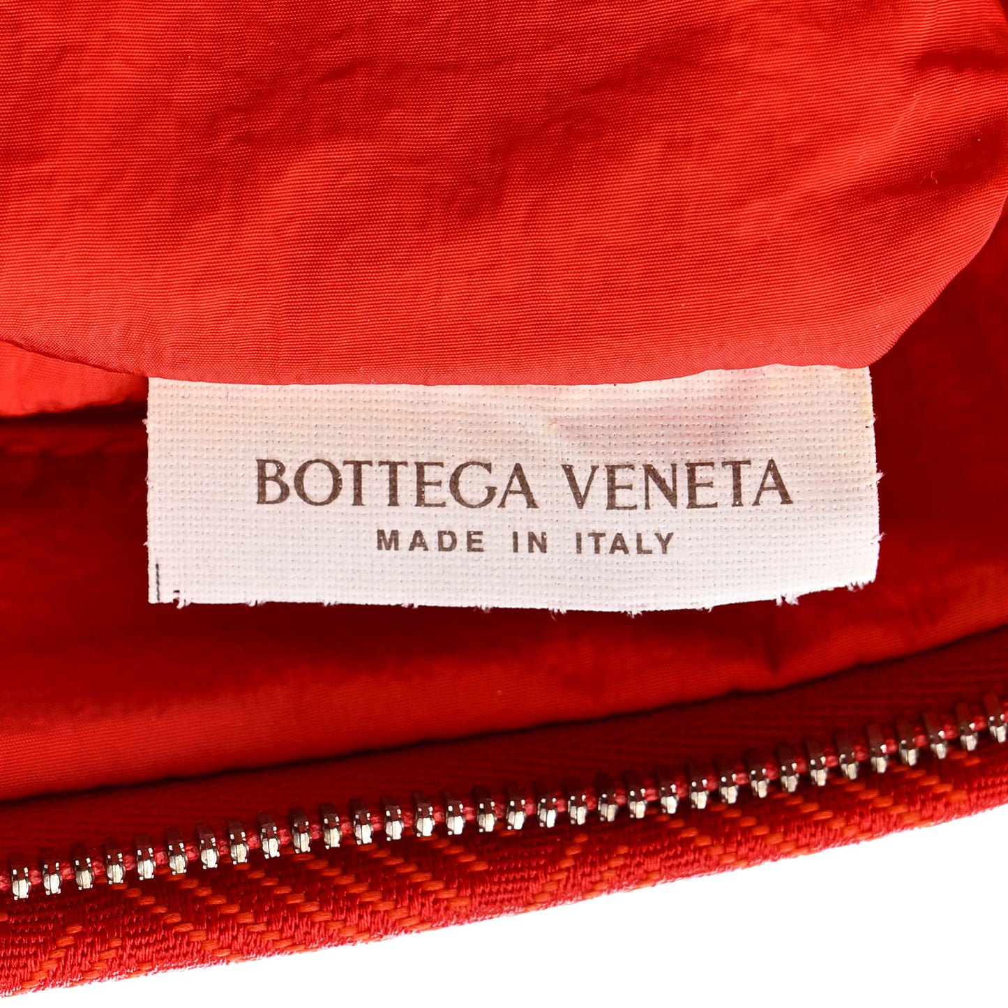 Econyl Jacquard Nylon Intreccio Zip Pouch Clutch Tomato
