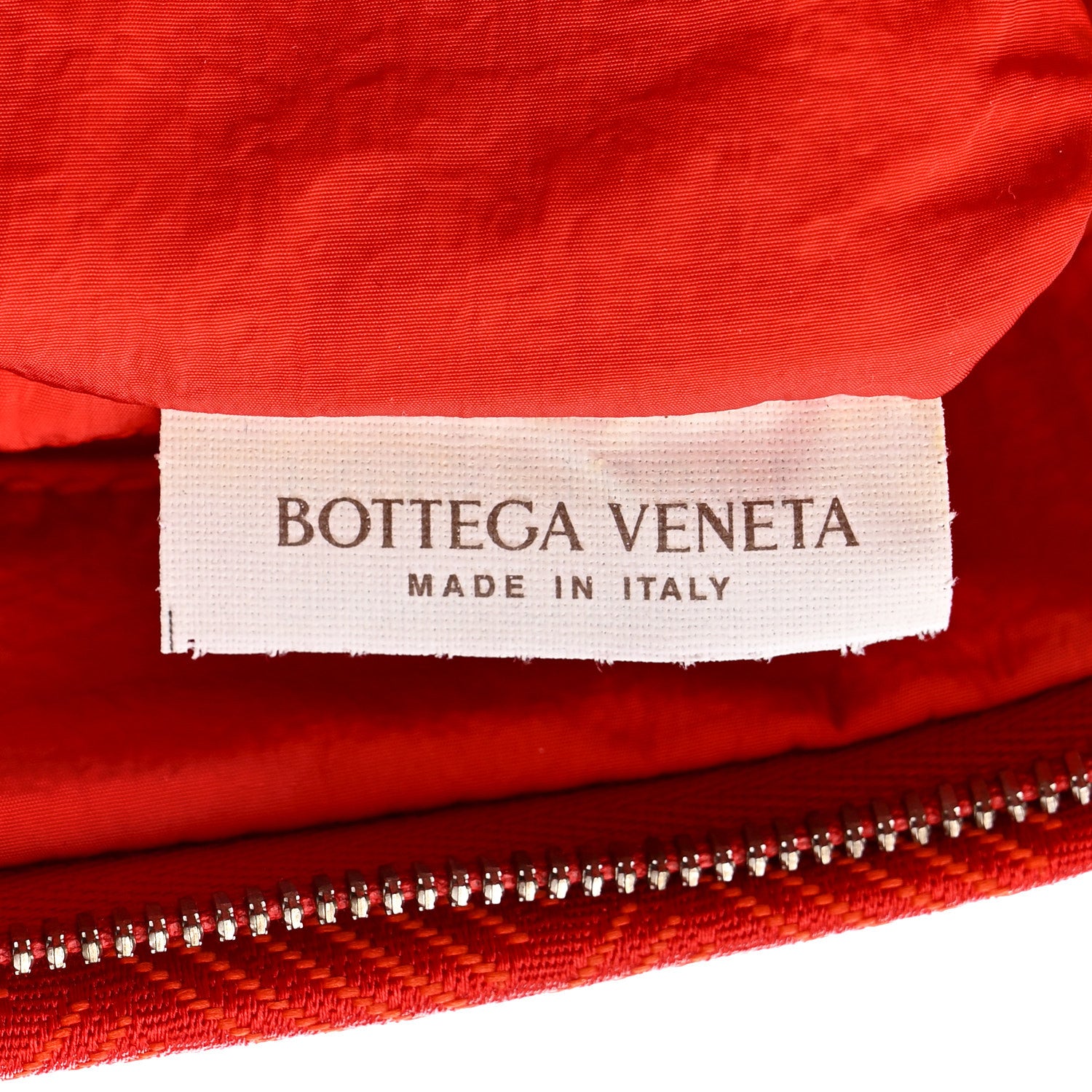 Bottega Veneta Econyl Jacquard Nylon Intreccio Zip Pouch Clutch Tomato 7 of 8