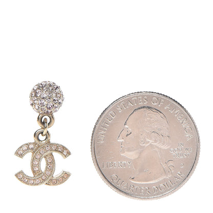 Chanel Crystal CC Drop Cluster Earrings Gold Pink 3 of 4