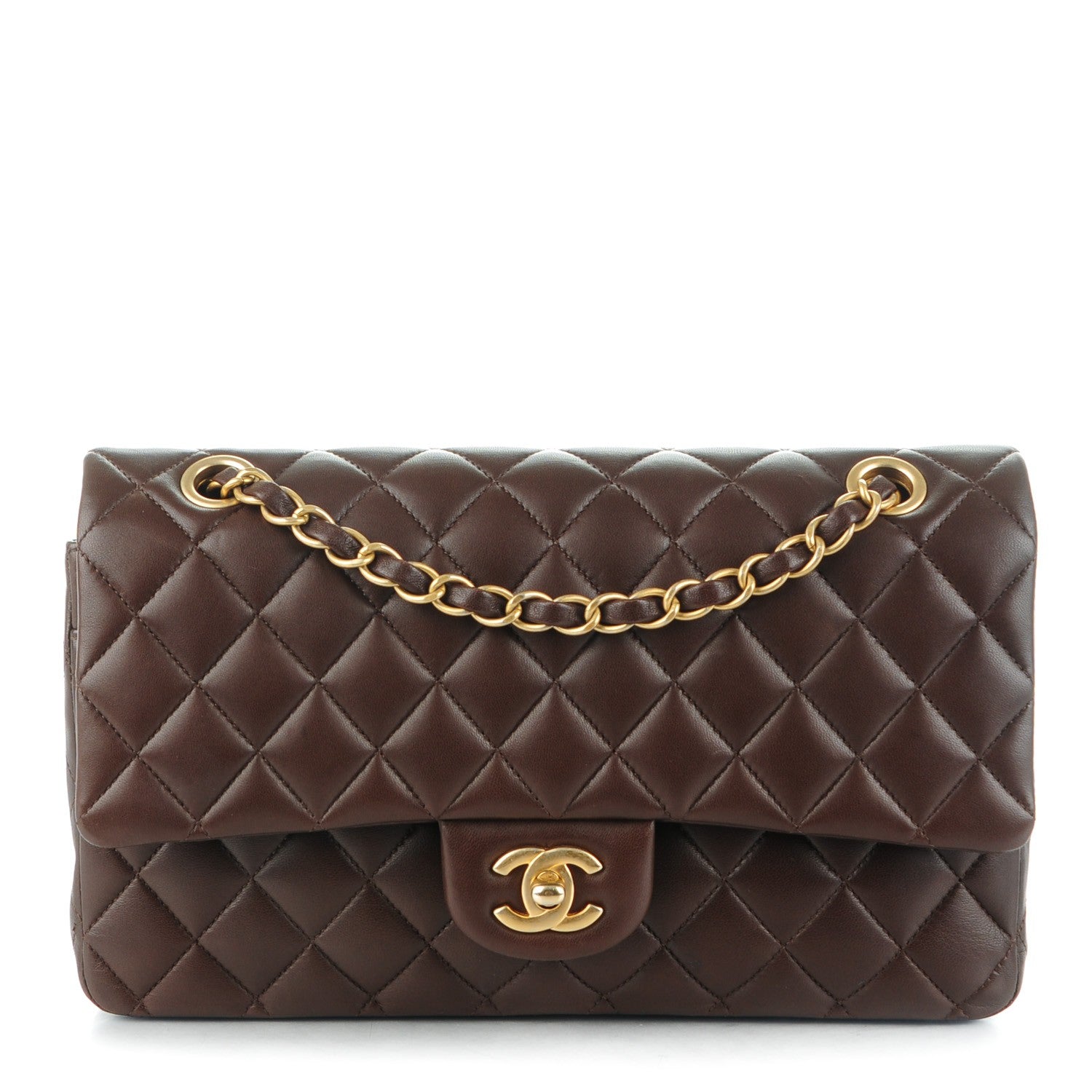 Chanel Lambskin Quilted Medium Double Flap Brown 1 of 12