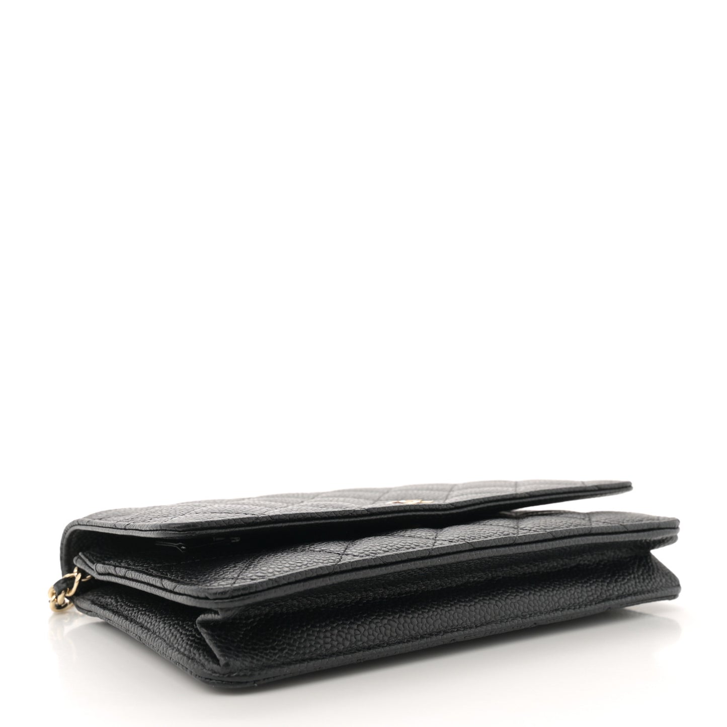Caviar Quilted Wallet on Chain WOC Black