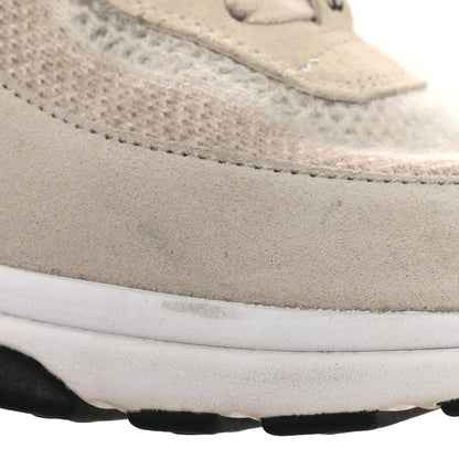 Chanel Knit Fabric Suede Calfskin Womens CC Sneakers 38.5 Ivory 11 of 13