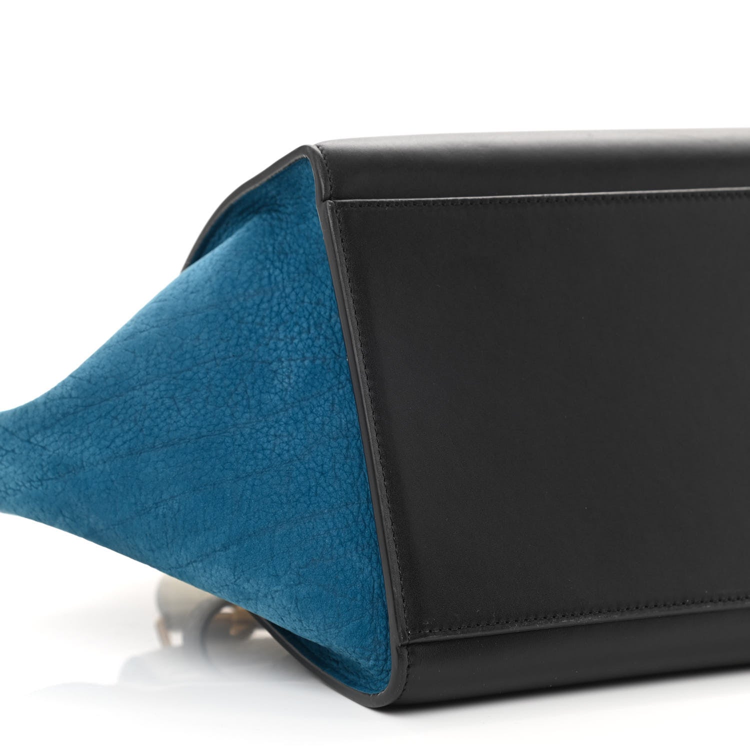 Celine Bullhide Calfskin Nubuck Medium Tri-Color Trapeze Blue Beige 8 of 10