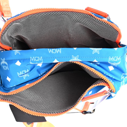 MCM Visetos Reflective Nylon Resnick Belt Bag Blue 4 of 4