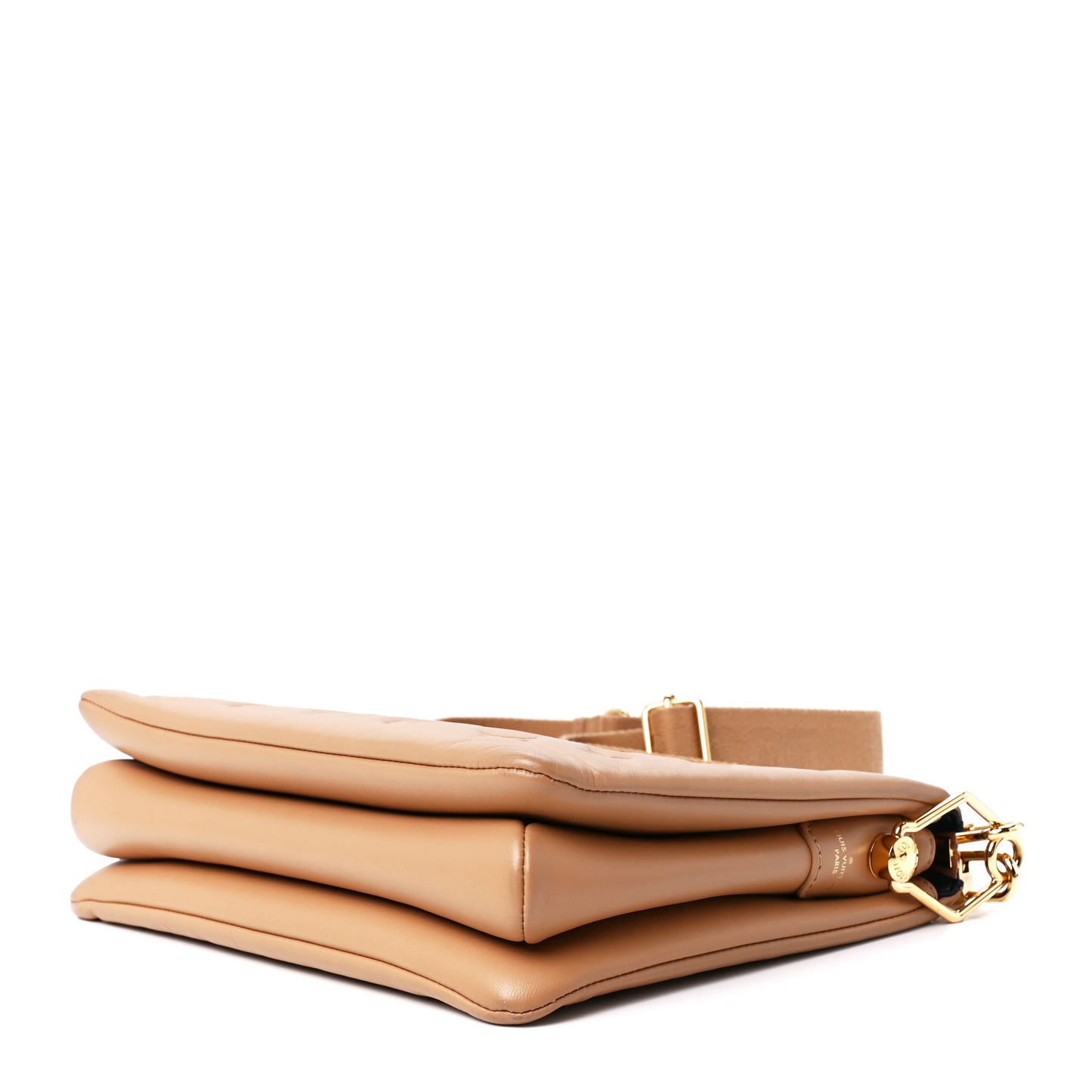 Lambskin Embossed Monogram Coussin PM Camel