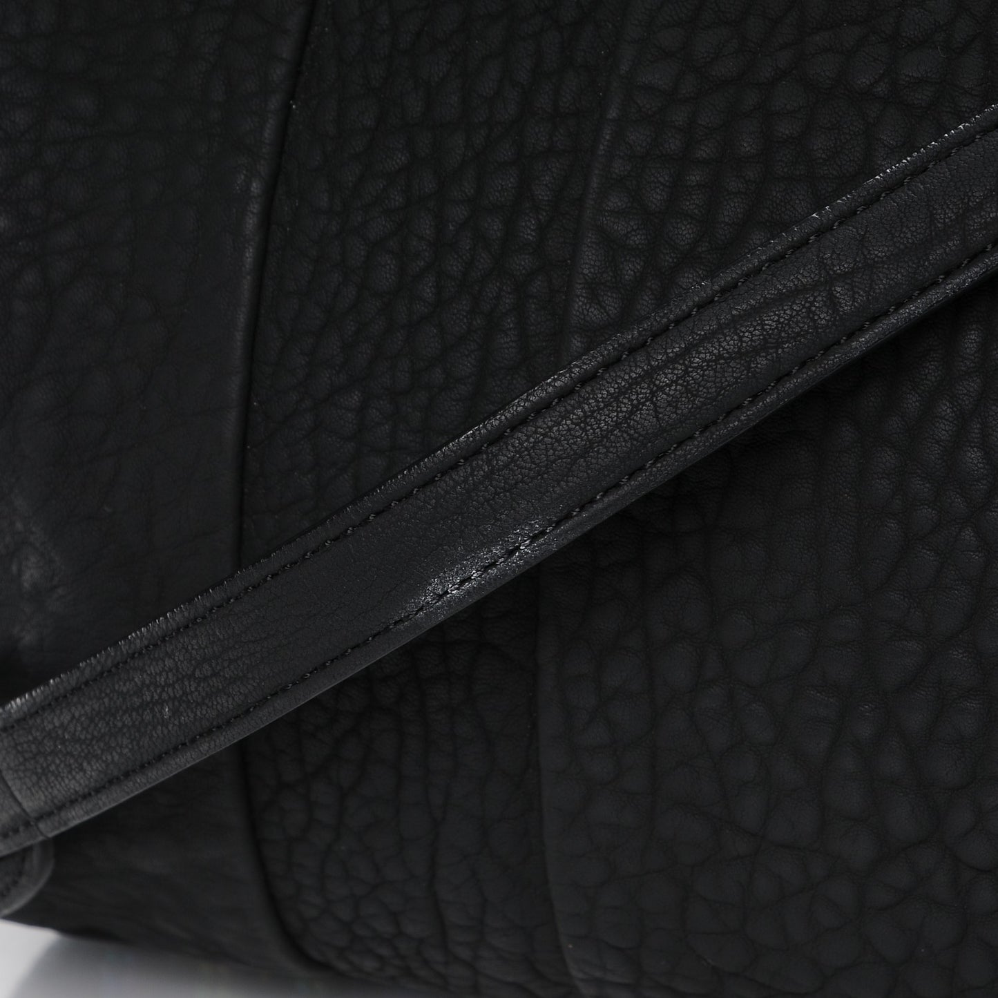 Pebbled Lambskin Rocco Matte Black Iridescent Hardware