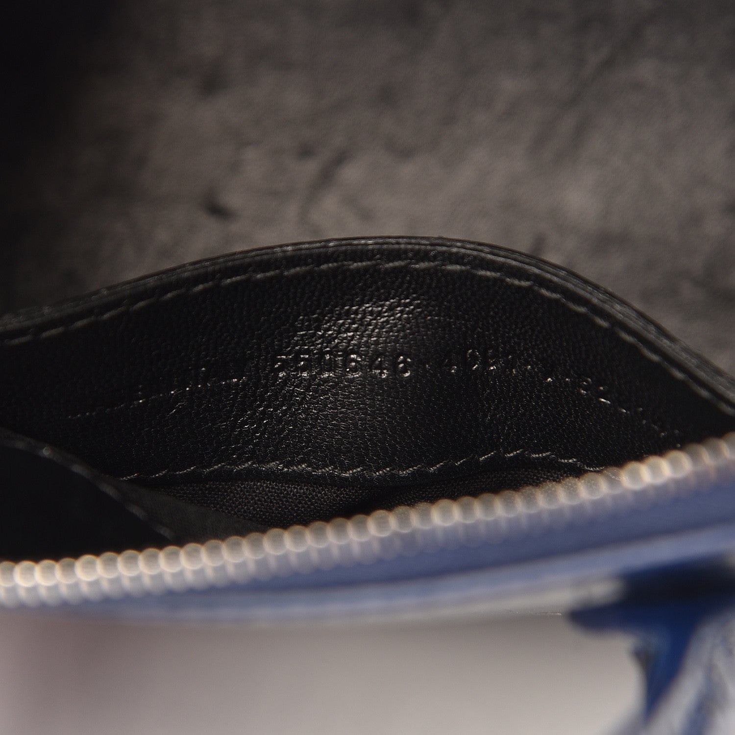 Balenciaga Shiny Calfskin Logo Crocodile Embossed XXS Ville Top Handle Bag Navy White 7 of 11