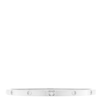 Cartier 18K White Gold 10 Diamond Small LOVE Bracelet 16 2 of 7
