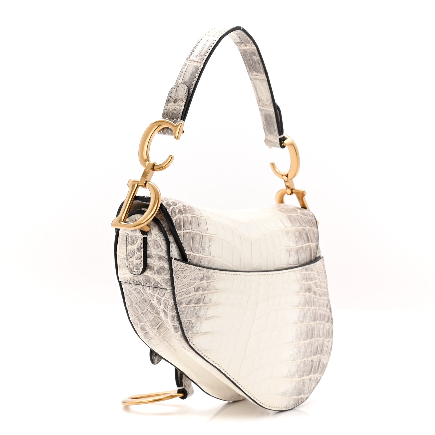 Christian Dior Niloticus Crocodile Himalaya Mini Saddle Bag Latte 3 of 10