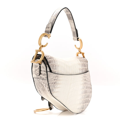 Christian Dior Niloticus Crocodile Himalaya Mini Saddle Bag Latte 3 of 10
