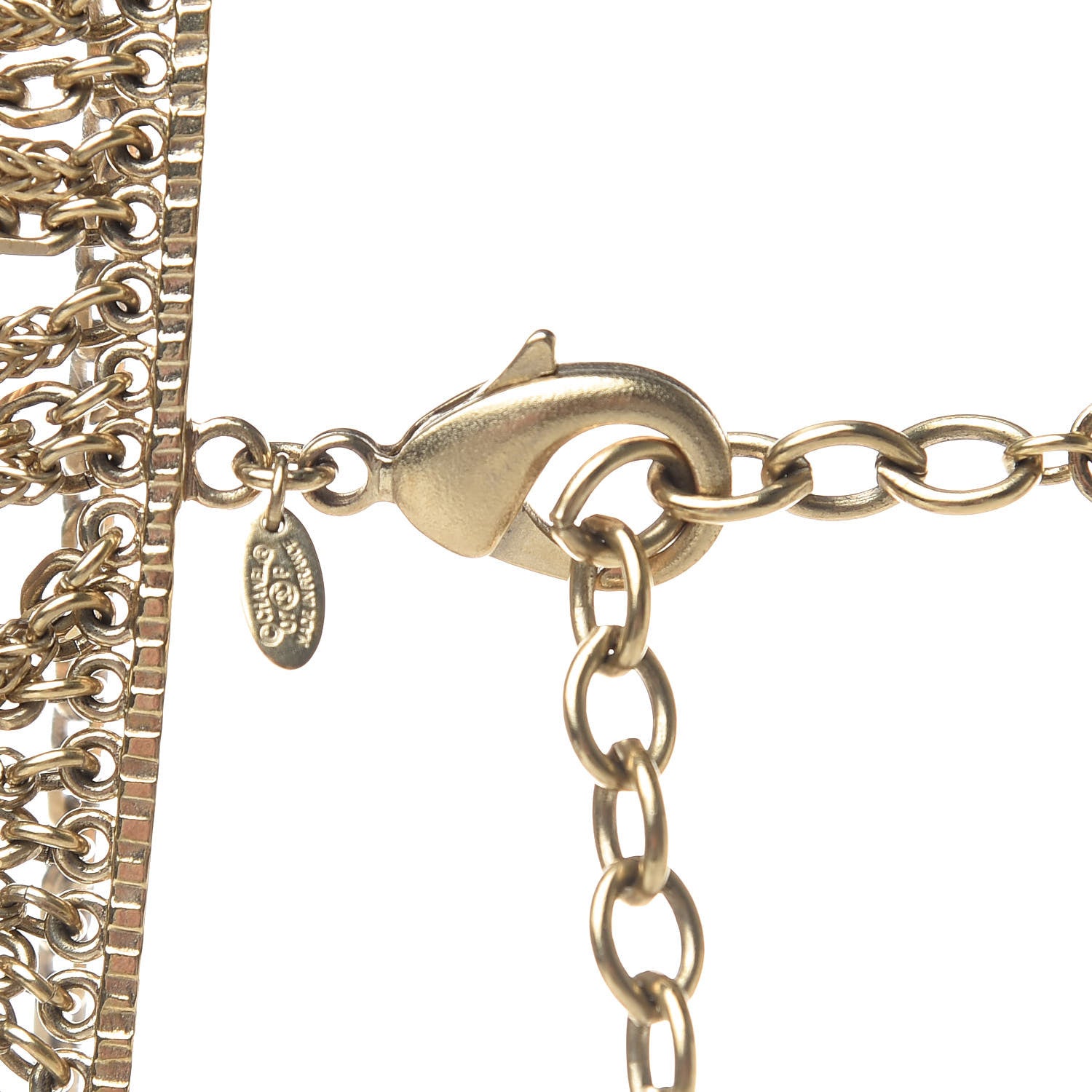 Chanel Multi Strand Chain Short Necklace Gold 4 of 5