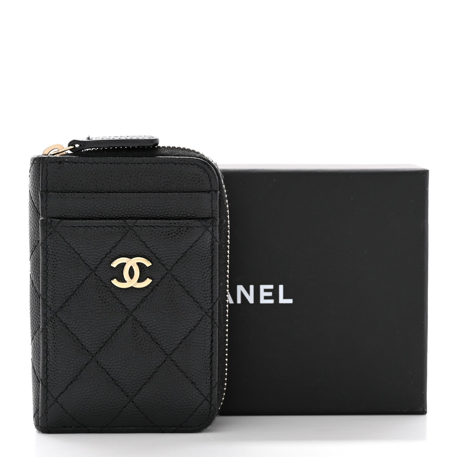 Chanel Caviar Quilted Zip Card Holder Black 12 of 12
