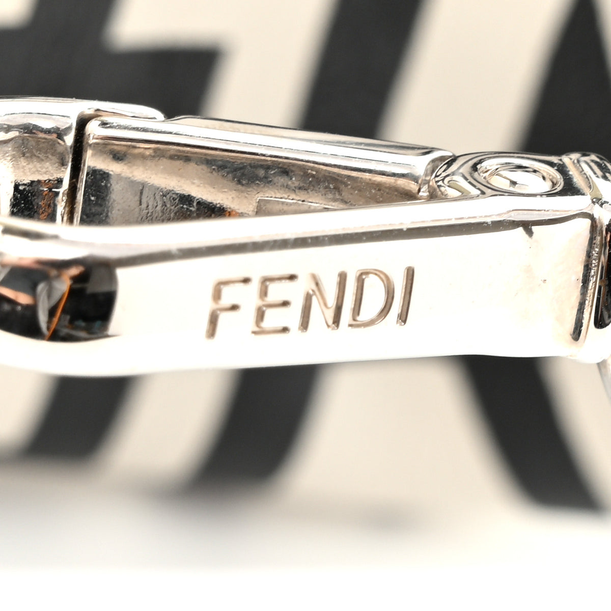 Fendi X MARC JACOBS Nappa Vitello King Logo Print Nano Fendigraphy Hobo Charm White Black 12 of 14